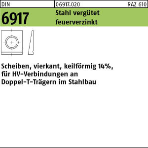 1 Scheiben DIN 6917 C 45 / ÃœH 25 feuerverzinkt tZn Stahl