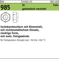 50 Feingewinde Sechskantmuttern DIN 985 Kl. 10 verzinkt...