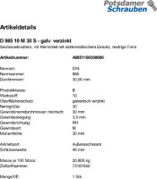 1 Sechskantmuttern DIN 985 Kl. 10 verzinkt M30