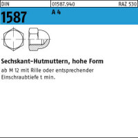 50 Edelstahl V4A Hutmuttern DIN 1587 A4 M8