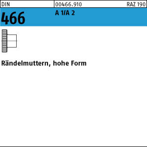25 Edelstahl Rändelmuttern DIN 466 A1 / A2 M3