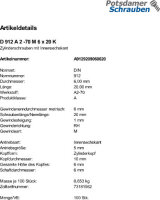 100 Edelstahl V2A Innensechskant Zylinderkopfschrauben DIN 912 A2 -70 M6x20