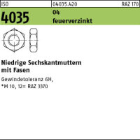 50 Sechskantmuttern niedrig ISO 4035 04 feuerverzinkt M20