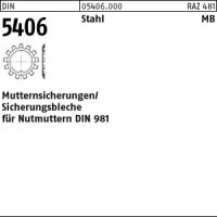 25 Sicherungsbleche DIN 5406 Stahl MB 0 für DIN 981...