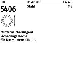 5 Sicherungsbleche DIN 5406 Stahl MB 25 für DIN 981 M125x2