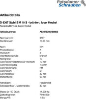 1 Knebelmuttern DIN 6307 Stahl 5 M10 brüniert, loser...