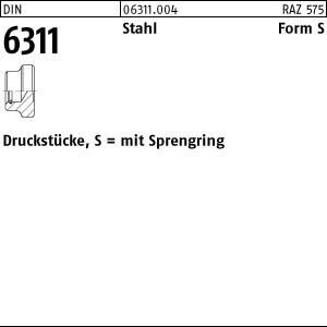 10 Druckstücke DIN 6311 Stahl S 12 M6 mit Sprengring