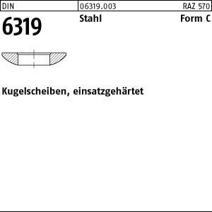 1 Kugelscheiben DIN 6319 Stahl C 43 einsatzgehärtet