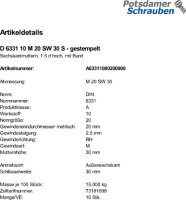 10 Sechskantmu. mit Bund DIN 6331 10 M20 SW 30 gestempelt...