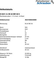 10 Sechskantmu. mit Bund DIN 6331 A4 M24 SW 36 V4A Edelstahl