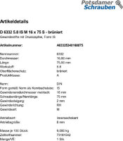 1 Gewindestifte DIN 6332 5.8 IS M16x75 brüniert...