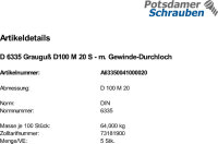 5 Kreuzgriffe DIN 6335 Grauguss D100 M20 m....