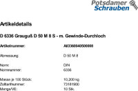 10 Sterngriffe DIN 6336 Grauguss D 50 M8 m....