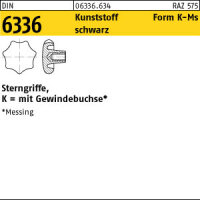 5 Sterngriffe DIN 6336 Kunststoff schwarz K 80 M12...