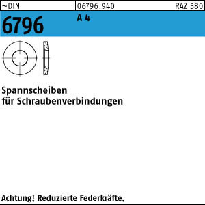 50 Edelstahl Spannscheiben DIN 6796 A4 16