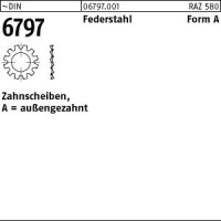 1000 Zahnscheiben DIN 6797 Federstahl Form A 10,5...