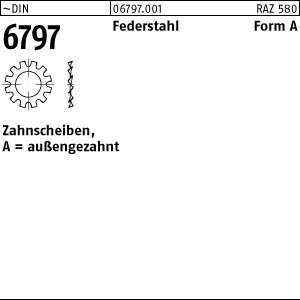 100 Zahnscheiben DIN 6797 Federstahl Form A 21 Ã˜ M20