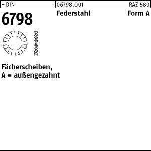 3000 Fächerscheiben DIN 6798 Federstahl Form A 5,3 Ã˜ M5