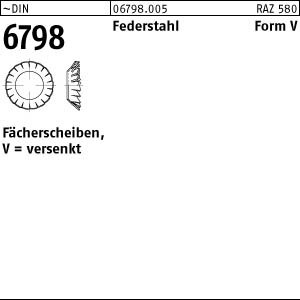 100 Fächerscheiben DIN 6798 Federstahl Form V 8,4 Ã˜ M8