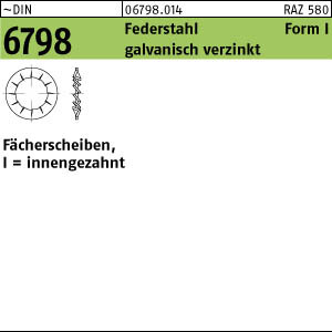 250 Fächerscheiben DIN 6798 verzinkt Form I 7,4 Ã˜ M7