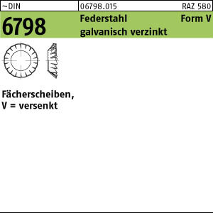 100 Fächerscheiben DIN 6798 verzinkt Form V 8,4 Ã˜ M8
