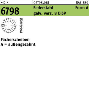 2000 Fächerscheiben DIN 6798 DiSP Form A 8,4 Ã˜ M8