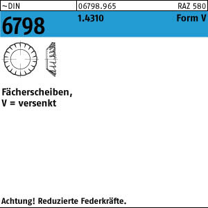 1000 Edelstahl Fächerscheiben DIN 6798 1.431 Form V 6,4 Ã˜ M6