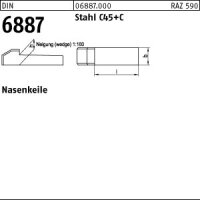 25 Nasenkeile DIN 6887 C45K 10x8x40 Stahl