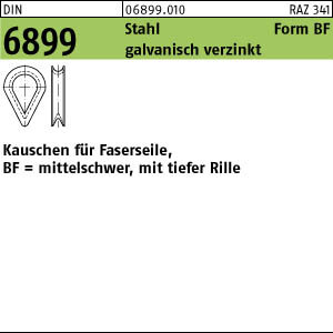 100 Kauschen DIN 6899 Stahl BF 7 / RW 8 verzinkt