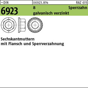 500 Flanschmuttern DIN 6923 Kl. 8 verzinkt M10