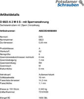 1000 Edelstahl V2A Flanschmuttern DIN 6923 A2 M6