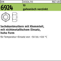 50 Sechskantmuttern DIN 6924 10 M20 verzinkt Stahl