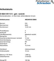 100 Sechskantmuttern DIN 6924 8 M12 verzinkt Stahl