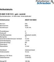 100 Sechskantmuttern DIN 6925 10 M10 verzinkt Stahl