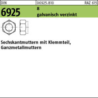 100 Sechskantmuttern DIN 6925 8 M10 verzinkt Stahl