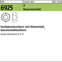 50 Sechskantmuttern DIN 6925 8 M16 feuerverzinkt...