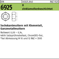 1000 Sechskantmuttern DIN 6925 8 M6...