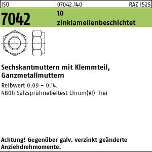 25 Sechskantmuttern ISO 7042 10 M24 zinklamellenbeschichtet flZn Stahl