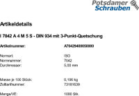 1000 Sechskantmuttern ISO 7042 A4 M5 mit...