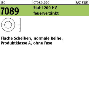 100 Unterlegscheiben ISO 7089 feuerverzinkt M27 (28x50x4 )