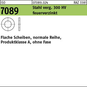 500 Unterlegscheiben ISO 7089 feuerverzinkt M10 (10,5x20x2 )
