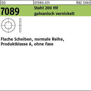 1000 Unterlegscheiben ISO 7089 vernickelt M4 (4,3x9x0,8)