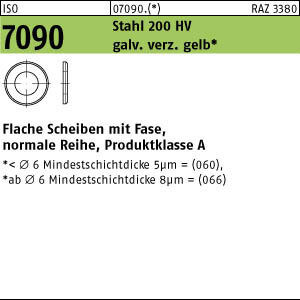 25 Unterlegscheiben ISO 7090 gelb verzinkt M48 (52x92x8 )