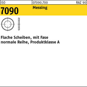100 Unterlegscheiben ISO 7090 Messing M16 (17x30x3 )