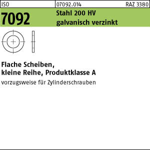 500 Scheiben ISO 7092 St. 16 (17x28x2,5) 200 HV, verzinkt Stahl