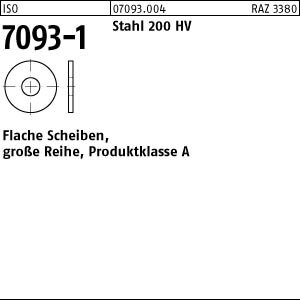 100 Unterlegscheiben ISO 7093 -1 Stahl 200HV M20