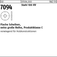 100 Scheiben ISO 7094 Stahl 8