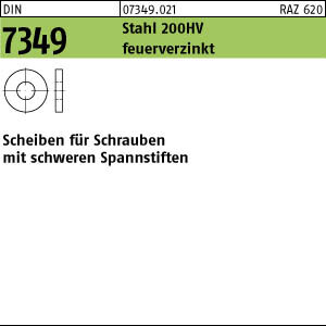 50 Scheiben DIN 7349 Stahl 200 HV 13 feuerverzinkt tZn
