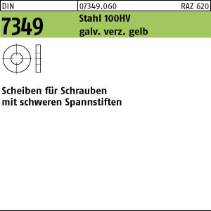 25 Scheiben DIN 7349 Stahl 100 HV 21,0 verzinkt gelb chromit C
