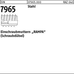 100 Einschraubmuttern DIN 7965 Stahl M6x25 Aussendurchmesser 12 mm